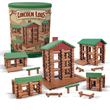 LINCOLN LOGS Collectors Edition Village Set - 327 Real Wood Pieces, Ages 3+, Retro Building Toy for Boys/Girls, Creative Constr