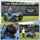 Hikole Kids Ride On Car Truck, 12 Volt Kids Electric Jeeps With Remote, Battery Powered Cars For Kids, 3 Speeds, Music Bluetooth, Safty Belts, Led Lights, Idea Gifts For Boys, Slate Blue