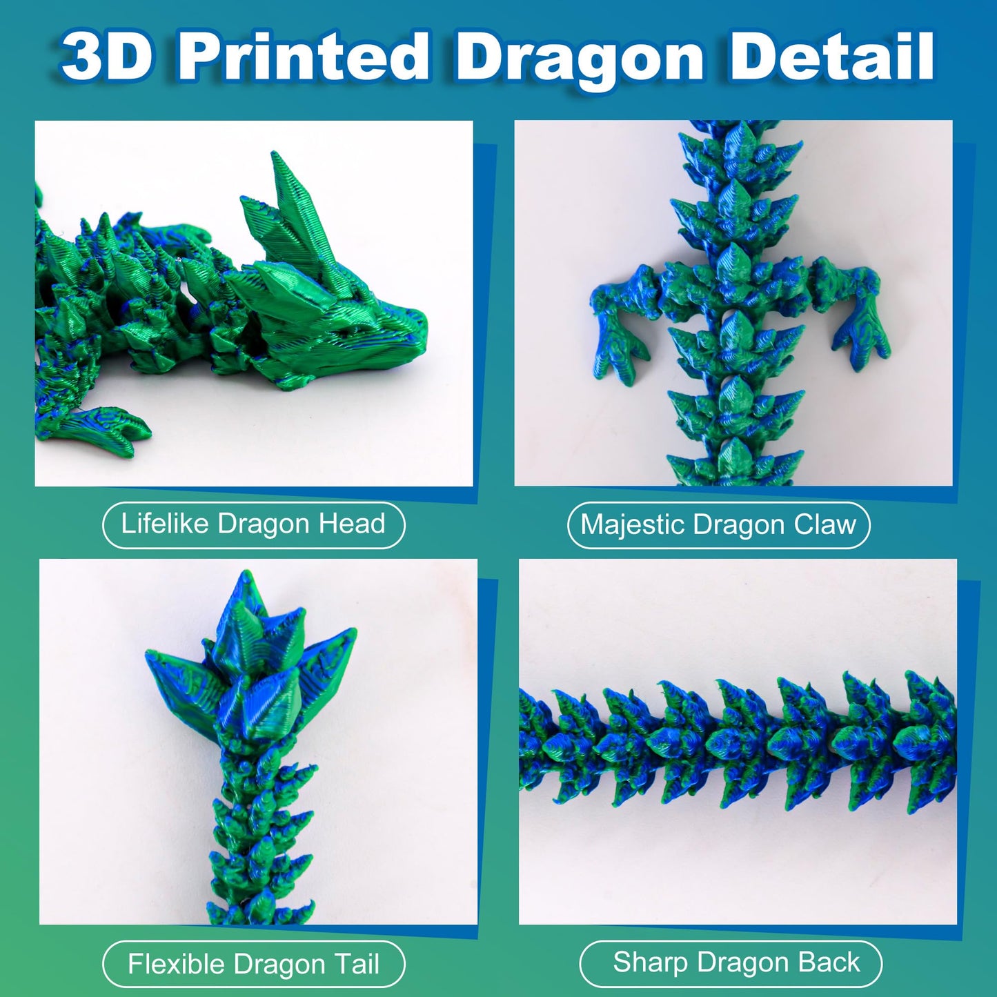ONEVIVE Dragon Eggs with Dragon Inside 3D Printed  Mystery Dragon Egg Articulated Crystal Fidget Toy for Kids mature-themeds Women Men Funny Gift Desk Decor(Green)