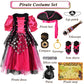 G.C Pirate Costume Kids Girls Dress Up Pretend Play Pirate Dress With Accessories Deluxe Halloween Buccaneer Princess Outfit
