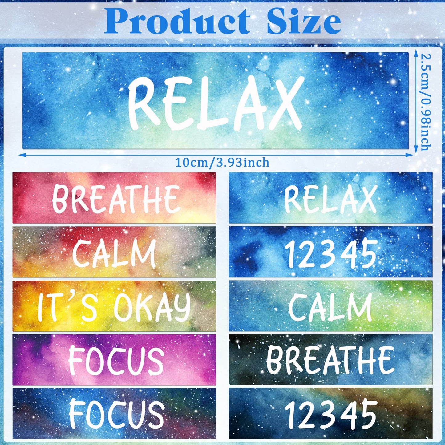 Crtiin 100 Pack Sensory Strips Anxiety Stickers Adhesive Textured Rough Sensory Stickers Calm Stickers Breath Stickers Tactile F