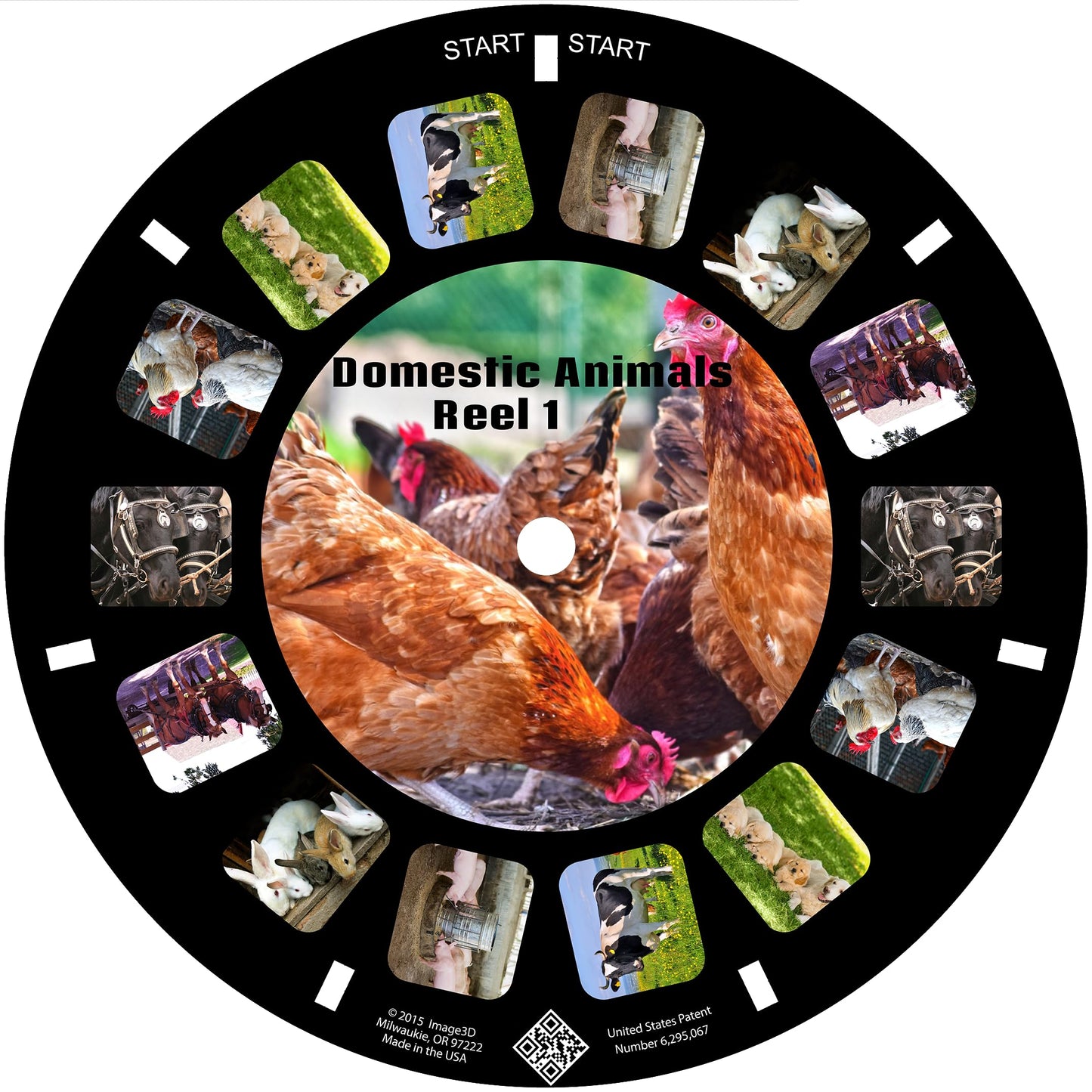 MayKo Farm Animal Reels for Viewfinder, Domestic Animals, Compatible with Viewmaster Classic Viewers. Set of 3 (Reels Only)