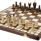 Wegiel Handmade Royal 36 European Chess Set - Wooden 14.2 Inch Board Hornbeam & Sycamore Pieces