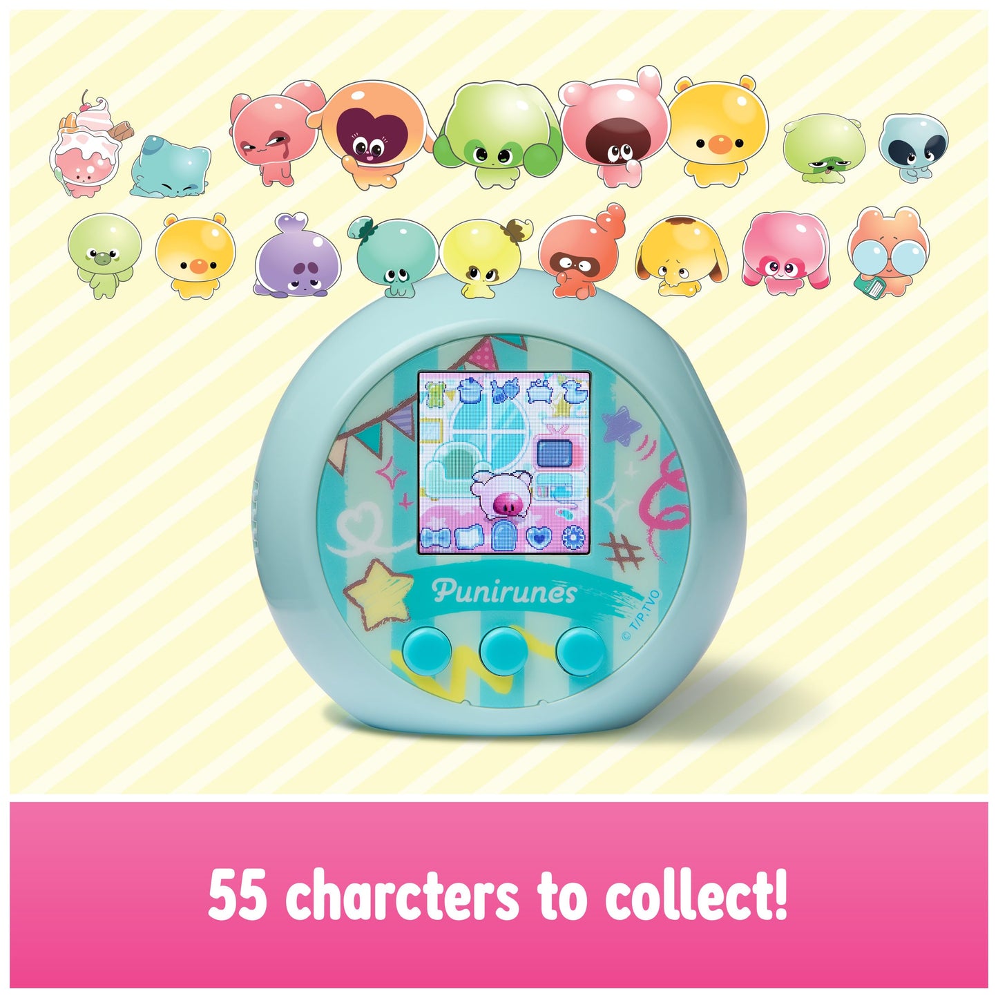 Punirunes  Interactive Digital Toy with 55 Squishy Characters Inside  Reacts to Touch  Full-Color Display  Kids Toys for Girls & Boys Ages 5 and up