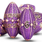 Aruohha Dnd Metal Dice Copper Purple Dragon Egg Dice With Metal Box, Role Playing Game Rpg Polyhedral D And D Dice Set D20 D12 D