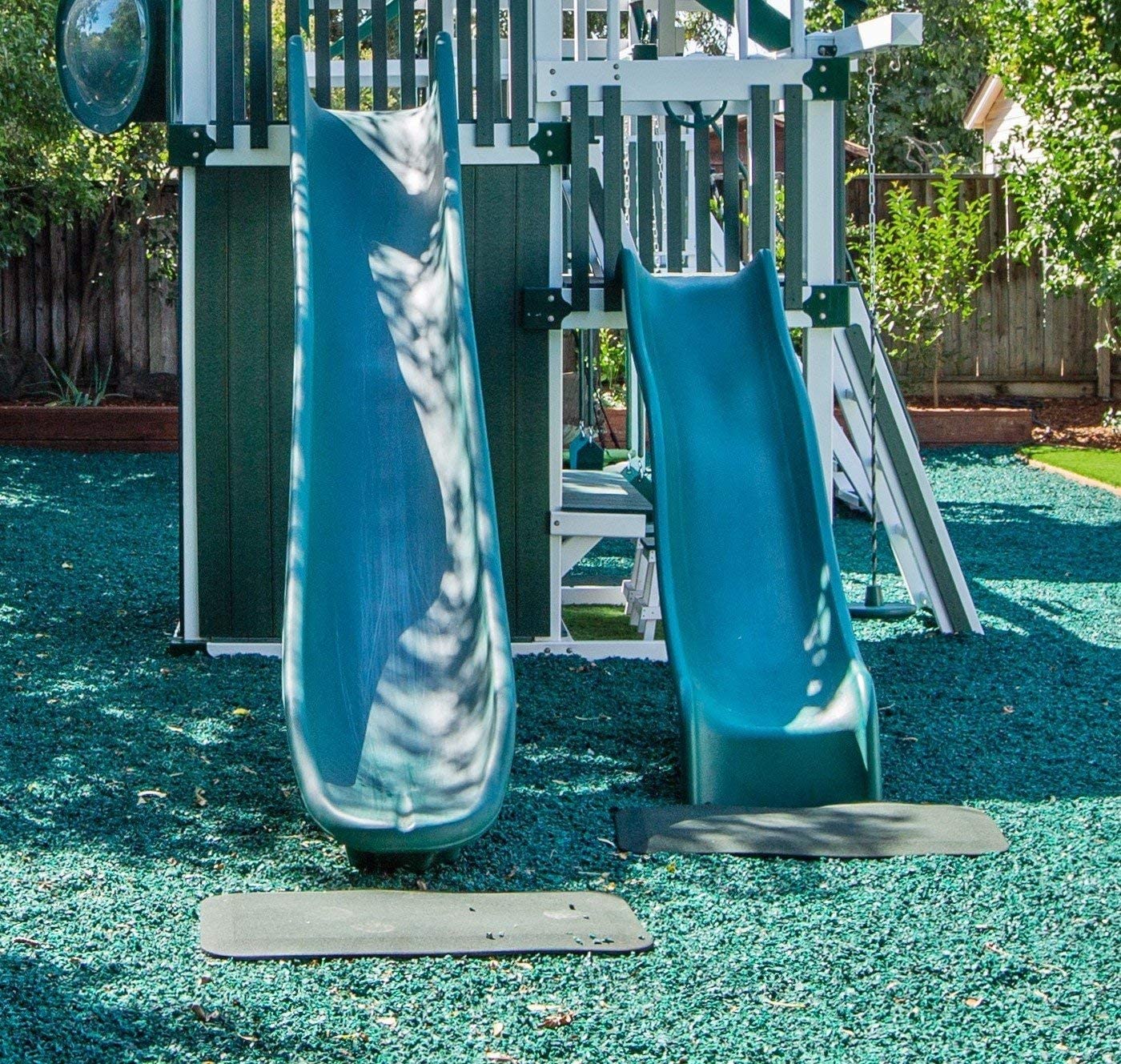 Playsafer Playground Safety Rubber Wearmat For Swingsets And Slides - 1'' Thick X 24'' W X 40'' L (2 Pack, Green)