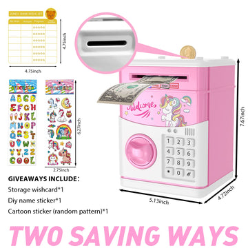 Juneu Unicorn Piggy Bank For Kids,Gifts For 5 6 7 8 9 10 Year Old Girls,Girl Birthday Gift,Toys For Girls,Kids Piggy Bank For Gi
