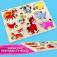 Quokka Farm Animals Wooden Puzzles For Toddlers 3-5 - Toddler Puzzles 1-3 Years Old - Gift Domestic Animals Educational Toys For Boys & Girls - Wood Games For Children'S Learning 2-4