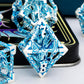 ARUOHHA Hollow DND Dice Set Silver Blue 5-Headed Dragon D and D Dice with Gift Box, Dungeons and Dragons Role Playing Games 7PCS