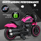 Costzon Toddler Motorcycle, 6V Battery Powered Electric Motorcycle With Detachable Training Wheels, Soft Start, Headlights & Music, Kids Motorcycle Ride On Toy For Toddlers Boys 18+ Months (Pink)