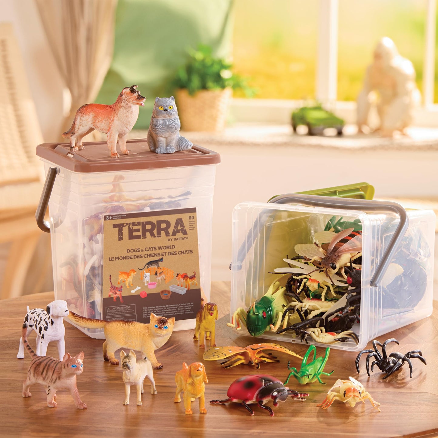 Terra By Battat – Bugs & Reptiles Figurines & Accessories – 60Pc Toy Animal Bucket For Kids – Insect Toys – Lizards, Grasshoppers, Beetles, And More – 3 Years + – Critters & Crawlers World
