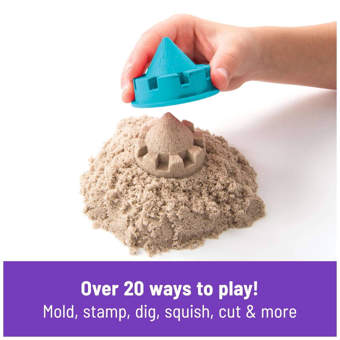 Kinetic Sand Folding Sand Box with 2lbs Play Sand, 7 Molds & Tools, One Size, Sensory Toy for Kids 3+