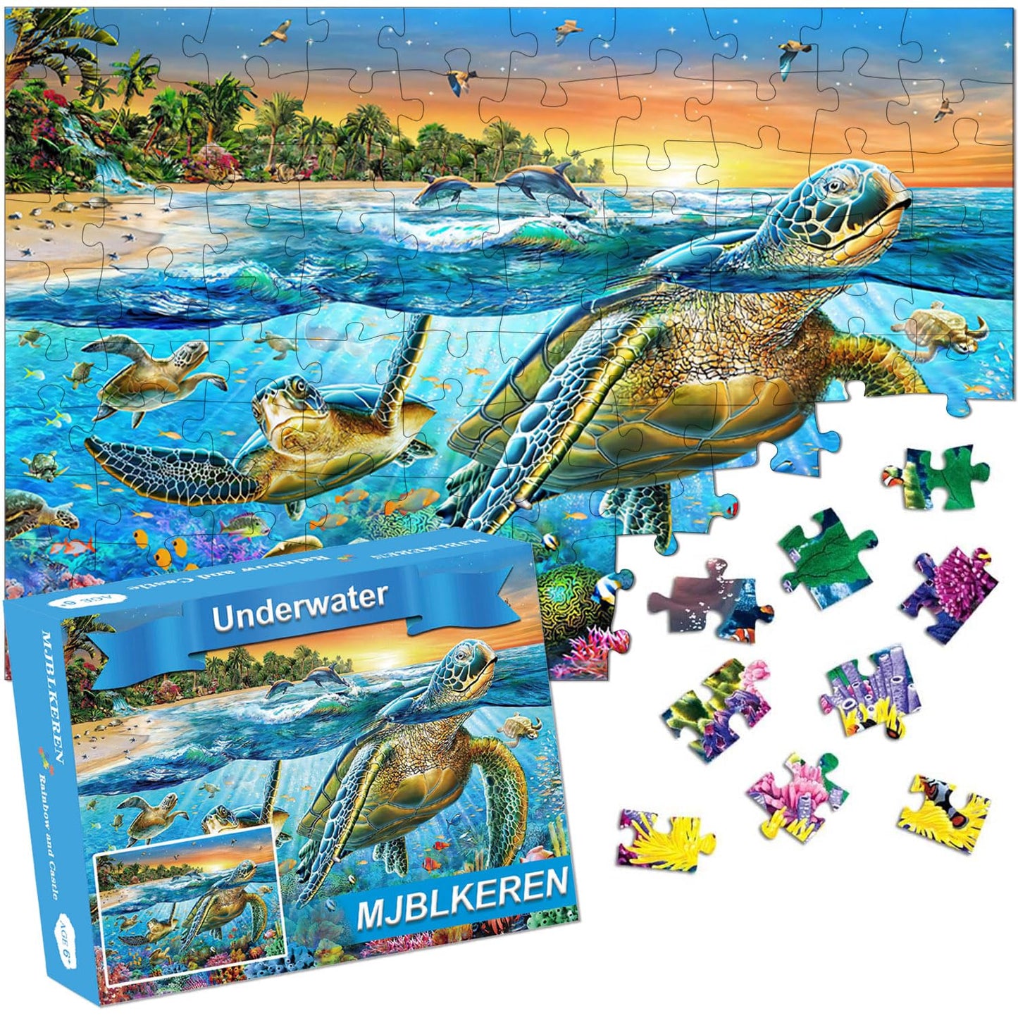Puzzles For Kids Ages 4-6 8-10 Year Old - Underwater World,100 Piece Puzzle For Toddler Children Learning Educational Puzzles To