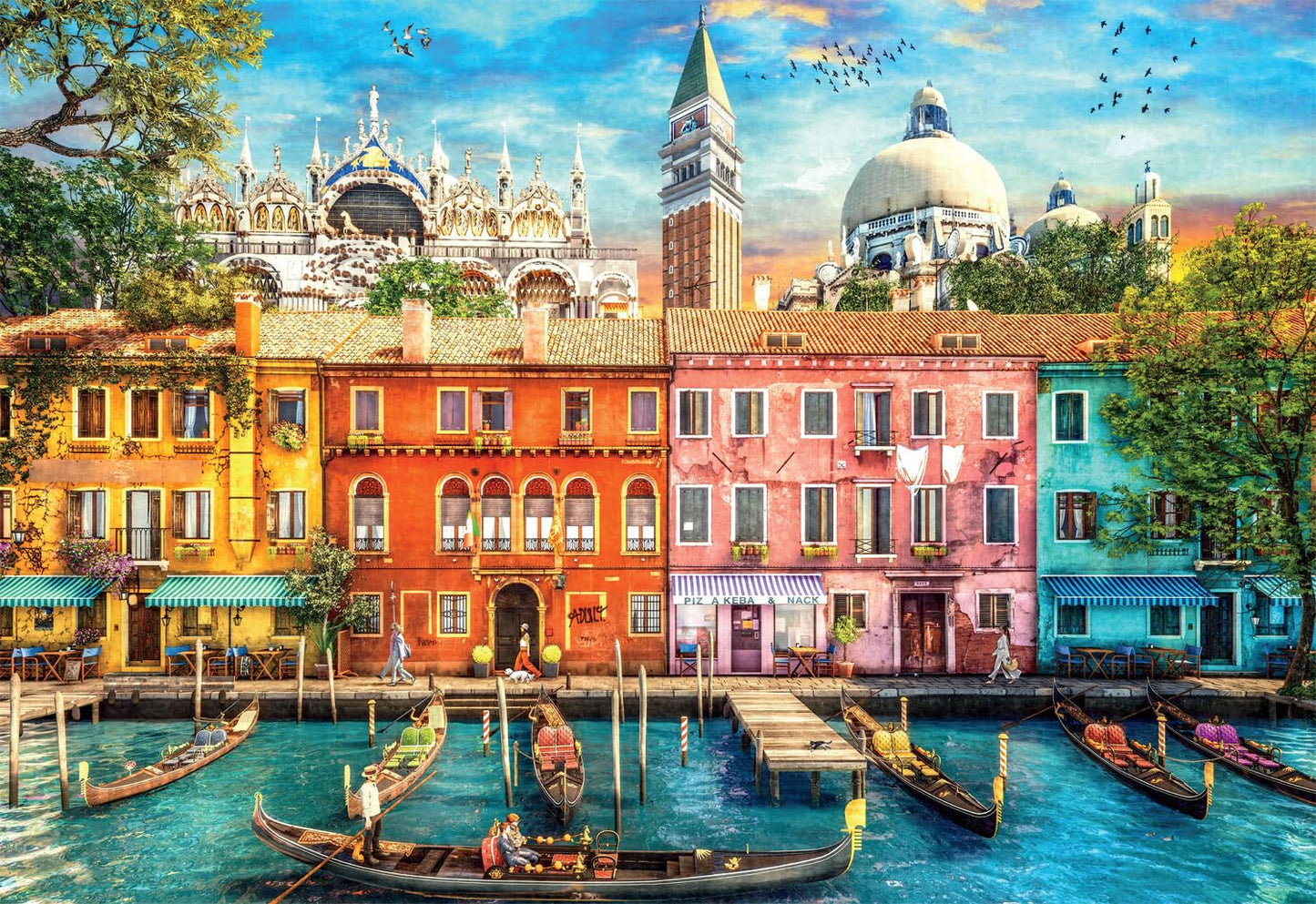 Buffalo Games - Dominic Davison - A Day In Venice - 1500 Piece Jigsaw Puzzle For Adults -Challenging Puzzle Perfect For Game Nights - Finished Size Is 38.50 X 26.50