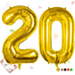 Smlpuame 40 Inch Number Balloon 0-9 Gold Large Number 20 Balloons,Digital Balloons For Birthday Party Celebration Decorations Su