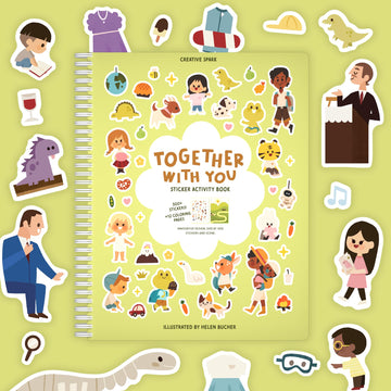 Together With You Sticker + Coloring Book (500+ Valentine'S Stickers For Kids & 12 Coloring Pages)- Side By Side Sticker Activit