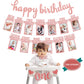 1St Birthday Baby Photo Banner, Happy Birthday Banner 17Pcs First Birthday Decorations For Girl Newborn To 12 Months, First Birt