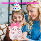 NIUBEHOHO Big Sister Plush Cat Stuffed Animal - 10 Inch Pink Cat with Bow, Perfect Gift for New Siblings, Soft Cotton Material