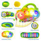 AMINFUN Baby Piano Drum 6-12 Months Toy, Caterpillar Piano Keyboard Drum Light Up Sound Musical Toy, Learning Educational Intera