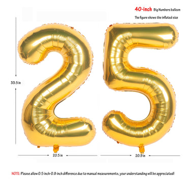 40 Inch Gold Number Balloons Helium Foil Mylar Balloon Birthday Party Banquet Decoration 25