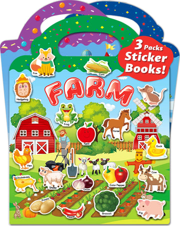 Walenced Reusable Sticker Book For Toddlers 2-4 Years, 3 Sets Stickers For Kids, Toddler Sticker Book Ages 1-3, 113 Pcs Toddler