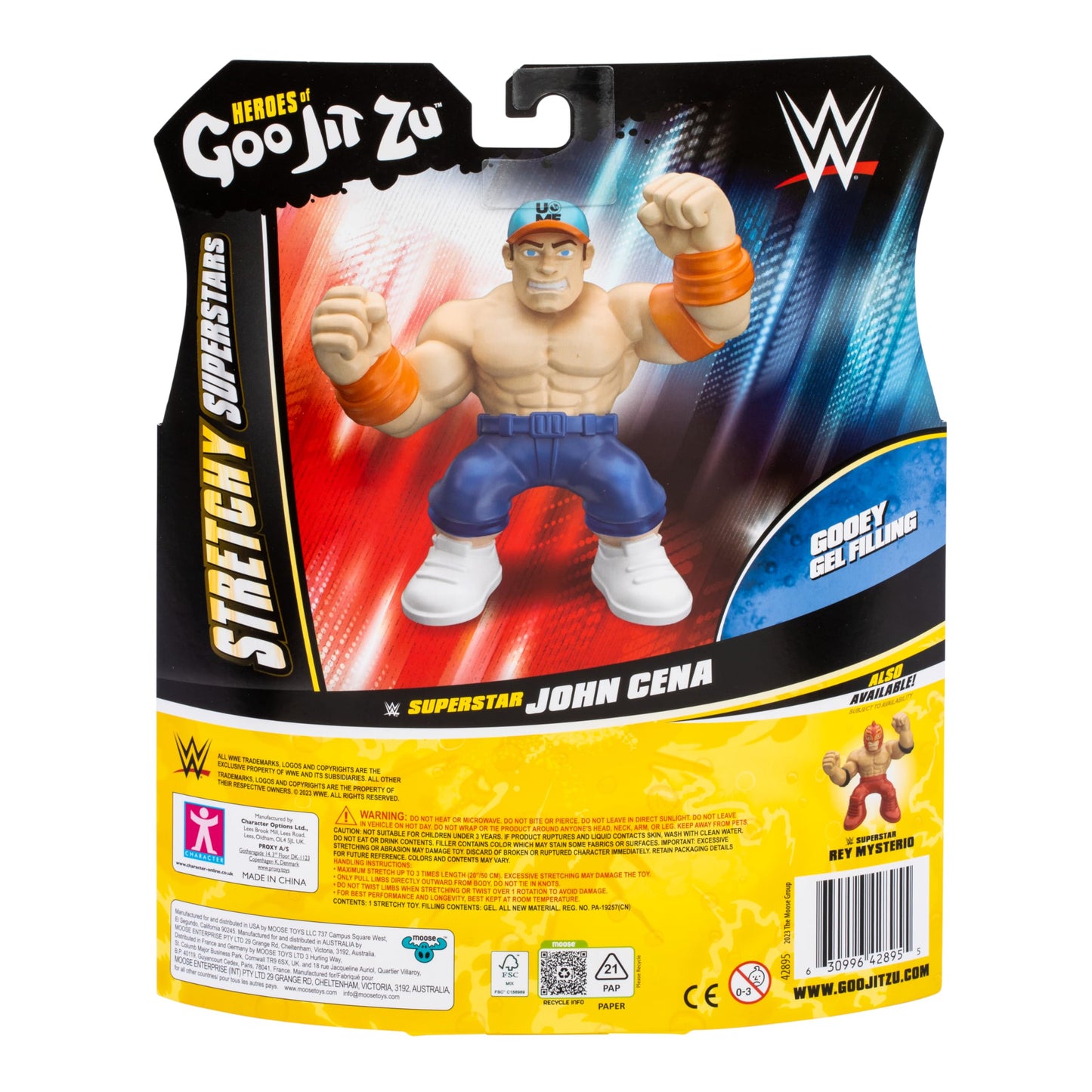 Heroes of Goo Jit Zu WWE John Cena Figure - Stretchy 4.5" Multicolor Gel Toy, Model 42895