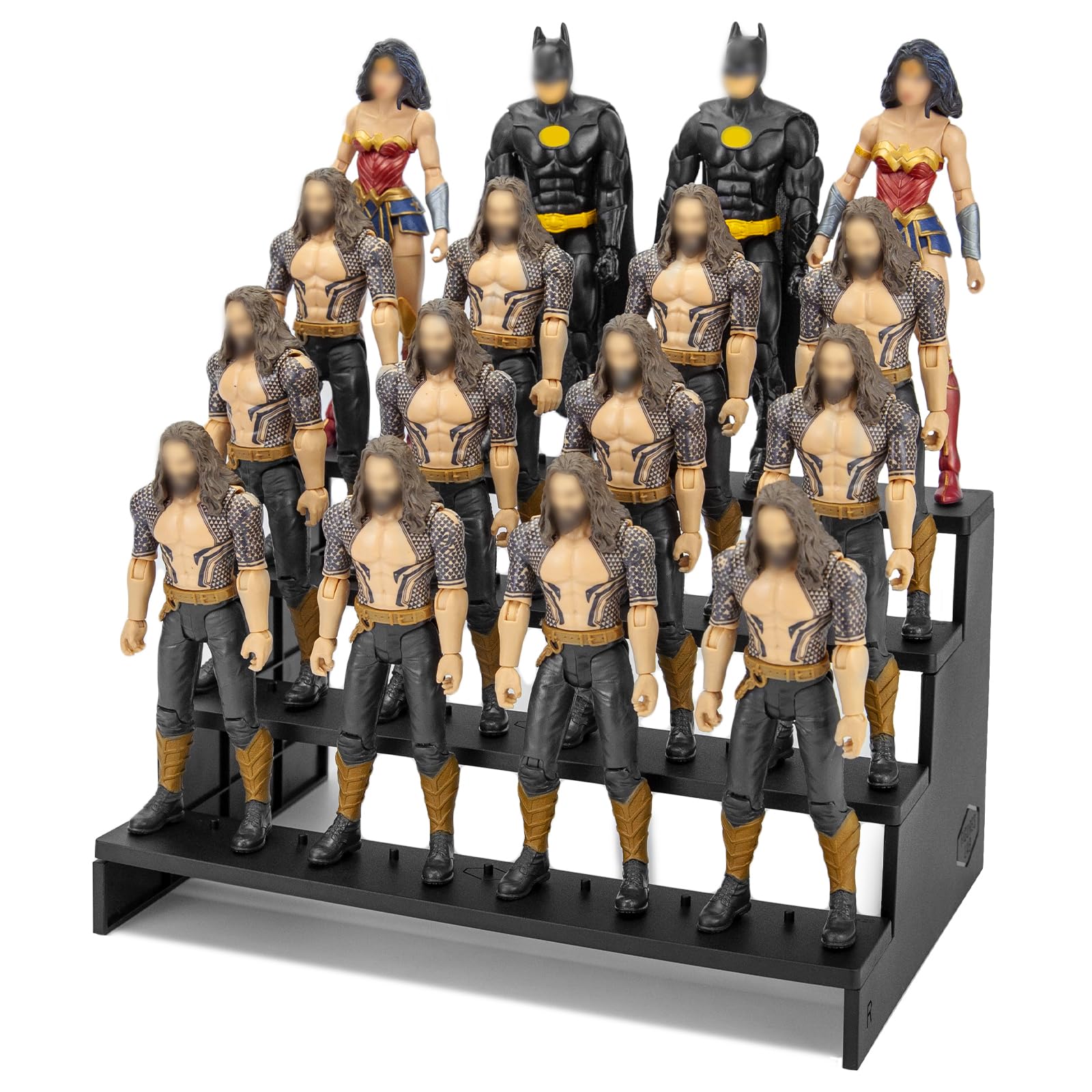 Sixpoints 6 Inch Action Figure Display Shelf With Peg,4 Tier Toy Collectibles Organizer, Compatible With 1/12 Marvel Legends /Dc