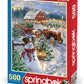 Springbok 500 Piece Jigsaw Puzzle - Christmas Tree Farm, Engineered Wood, Multi Color, Model 34-01562, Made in USA