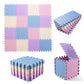 Tamiplay 16Pcs Foam ,Eva Soft Interlocking Floor Mats, Solid Colored Foam Puzzled Baby Play Mat Exercise Mats With Storage Bag(Beige/Pink/Purple/Gray Blue)