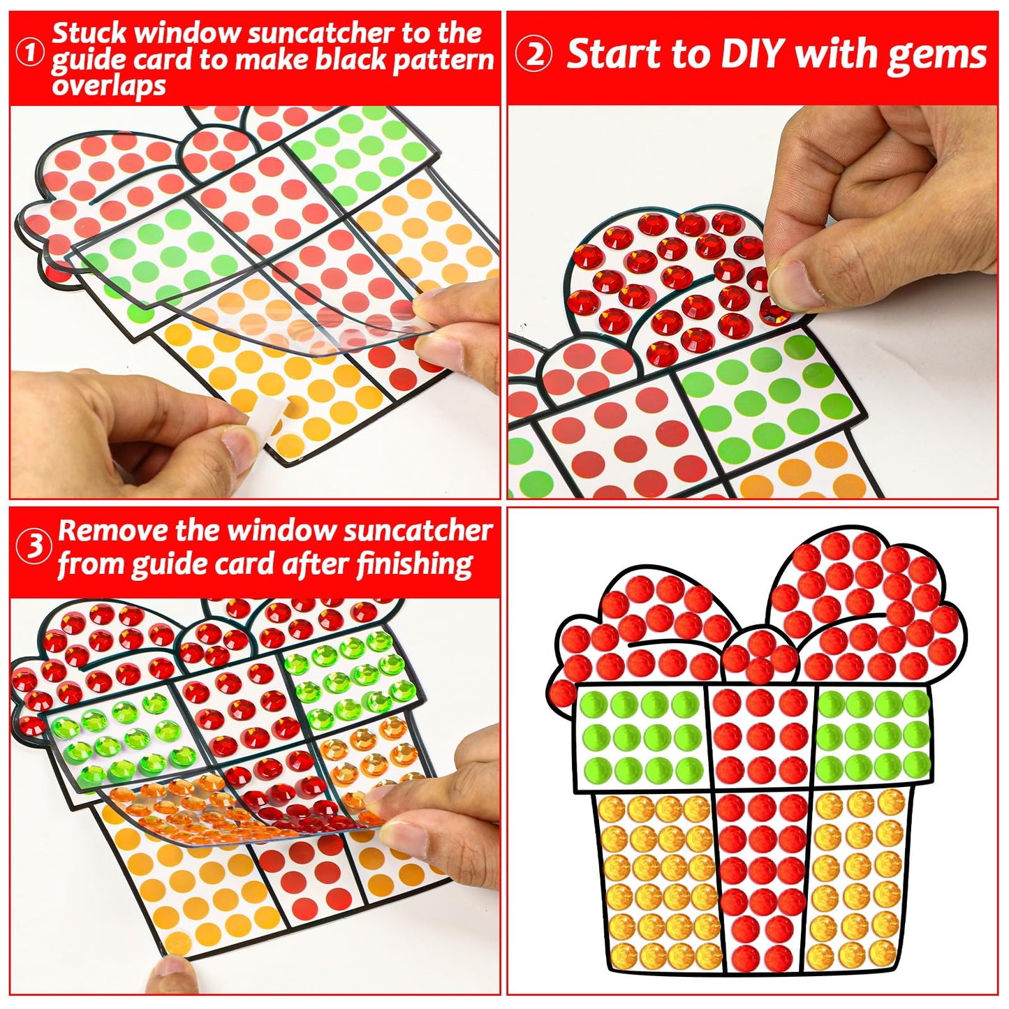 Qyeahkj 7pcs Christmas Arts and Crafts, Winter Art Crafts Christmas Suncatcher Kits for Children Teenagers Kids at 6-8, Christma