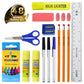 22 Piece Bulk School Supplies Kits, Value Pack of 48 Kits - Essential Box of School Supplies Kit with Pens, Pencils, Crayons, an