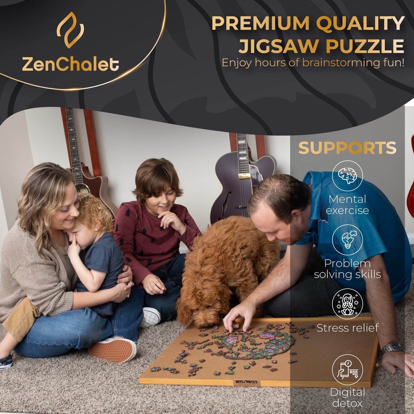 ZenChalet 200 Pcs Tree of Life Wooden Jigsaw Puzzle - 11.3 x 11.2 Inches, Unique Shaped Pieces for Adults