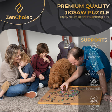 ZenChalet 200 Pcs Tree of Life Wooden Jigsaw Puzzle - 11.3 x 11.2 Inches, Unique Shaped Pieces for Adults