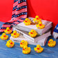 2.36 Inch Patriotic Rubber Ducks, Labor Day Red, White And Blue Stars Rubber Duckies For Fourth Of July Party Supplies, Classic