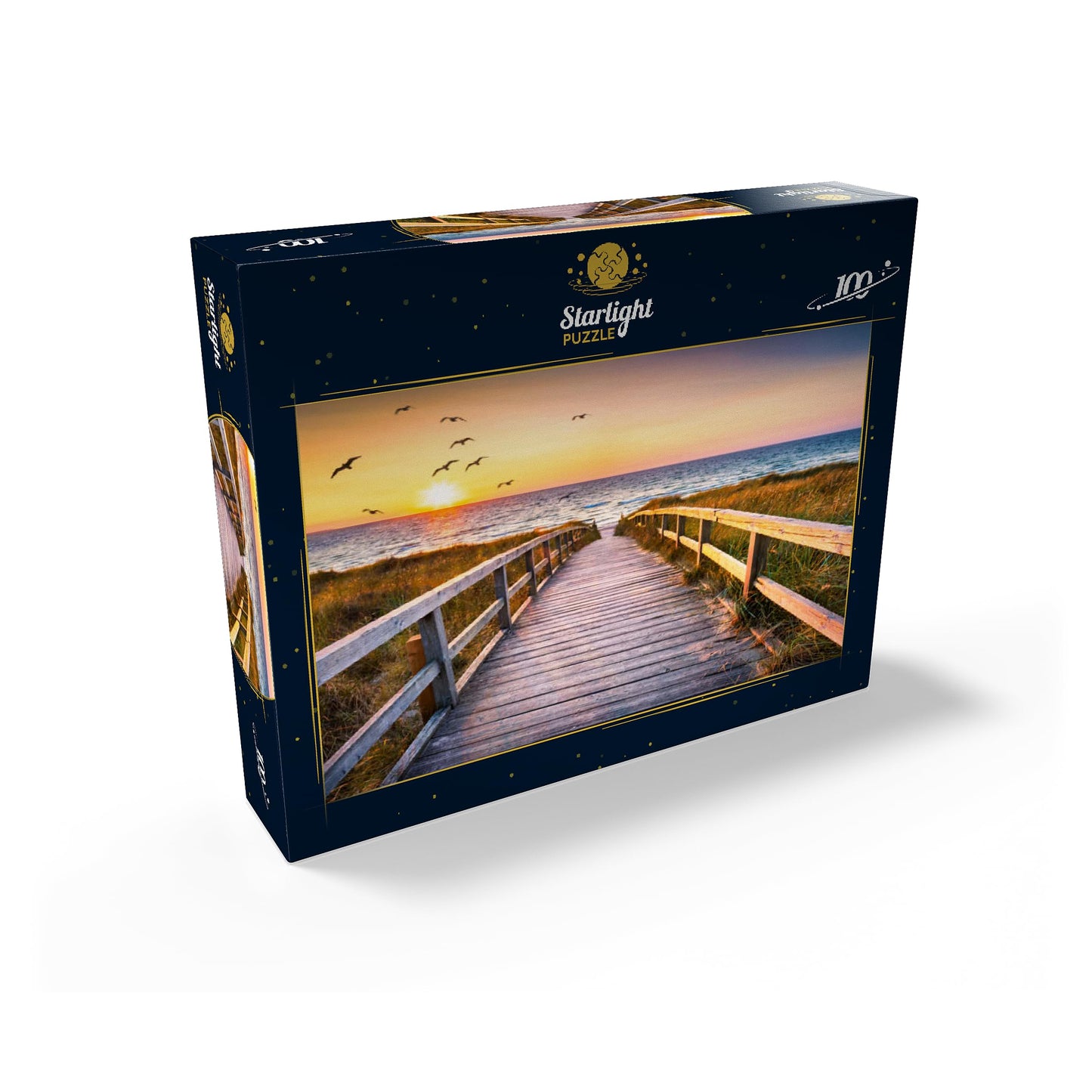 Mypuzzle Sunset On Dune Beach In The North Sea - Premium 100 Piece Jigsaw Puzzle For Adults