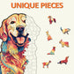 masseruon Wooden Puzzle for mature-themeds-Loyal Golden Retriever  Dog Puzzles for mature-themeds(S  120pieces  9.4*8.9in)  Beautiful Animal Dog Jigsaw Wood Puzzles mature-themed  Family Puzzle Game Christmas Birthday Gift