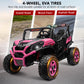 Alinux 24V 9 Ah 4X200W Ride On Cars Utv 2 Seater, 4Wd/2Wd Switchable Electric Cars Vehicles For Kids 3-8 Years W/Remote Control,