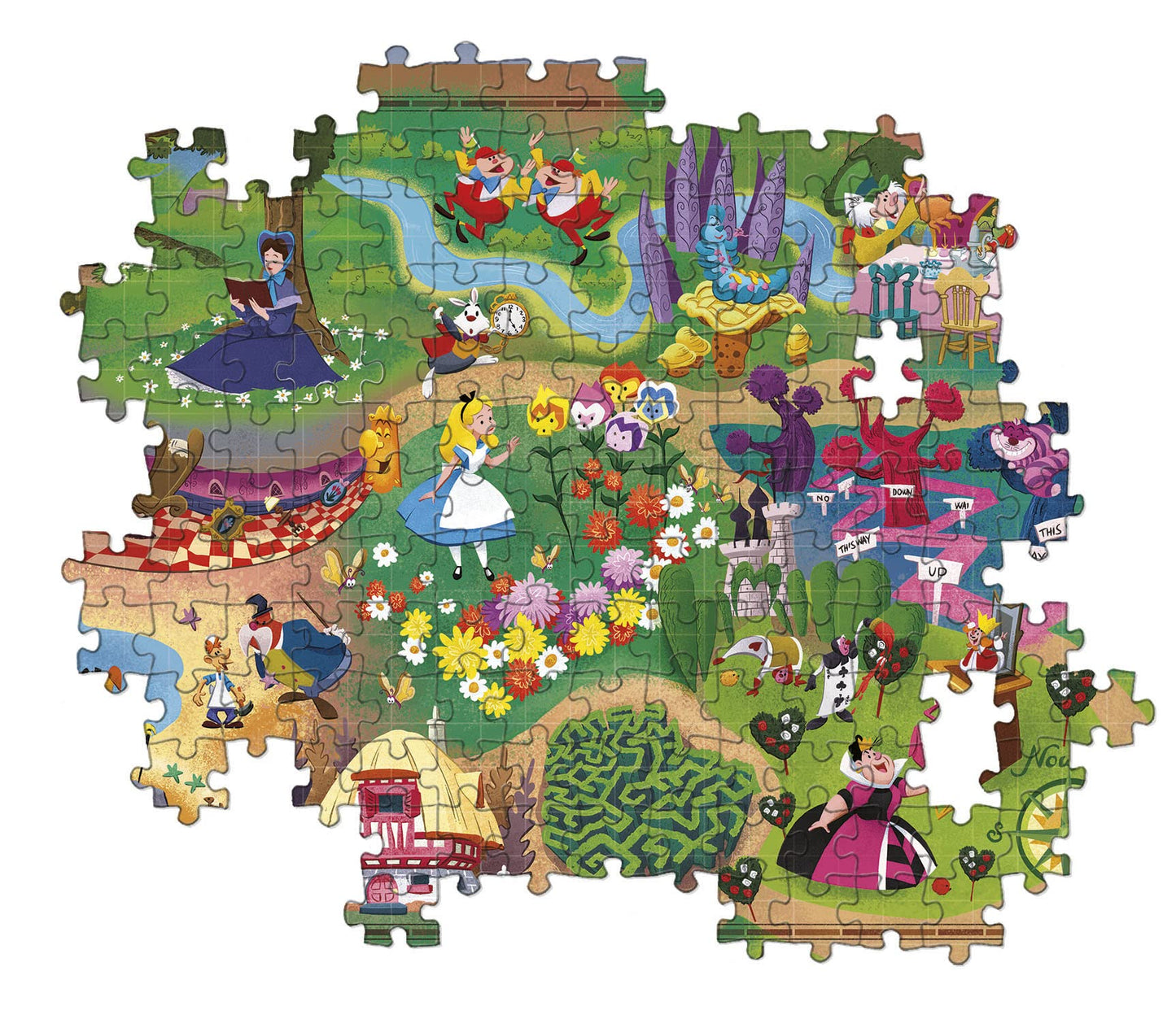 Clementoni Alice in Wonderland 39667 Jigsaw Puzzle  Medium  Pack of 1000  Multi-Colour