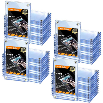 35 Pieces Acrylic Card Holder Screw Trading Card Protector 35 PT Clear Protectors for Baseball Football Sports Game Cards Storage and Display