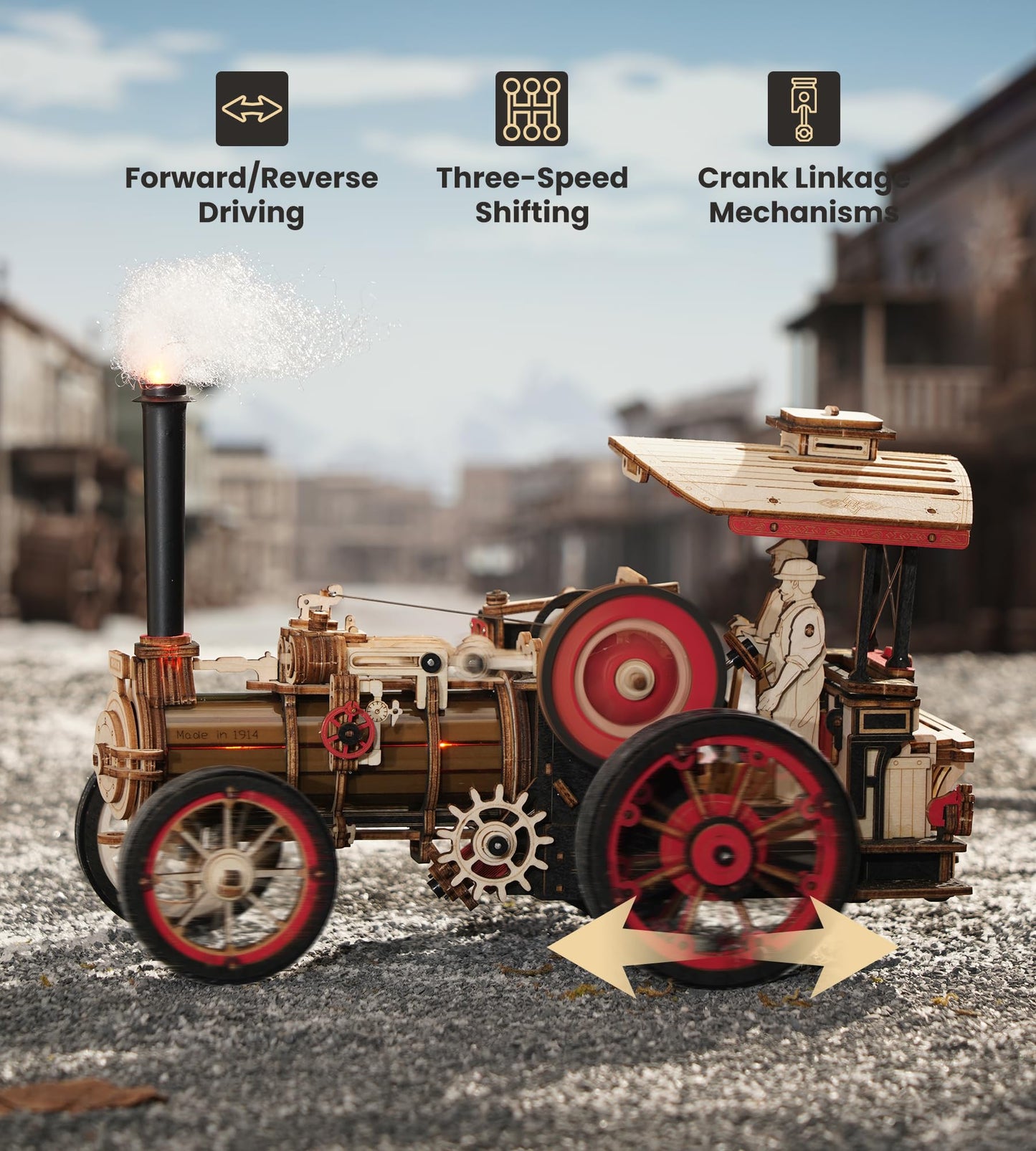 Wowood 3D Wooden Puzzles for mature-themeds  Steam Locomotive Model Cars Kits for mature-themeds  3D Wood Puzzle mature-themed  Valentines Day Gift Model Building Kits  Train/Hobbies/Crafts for mature-themeds Kids