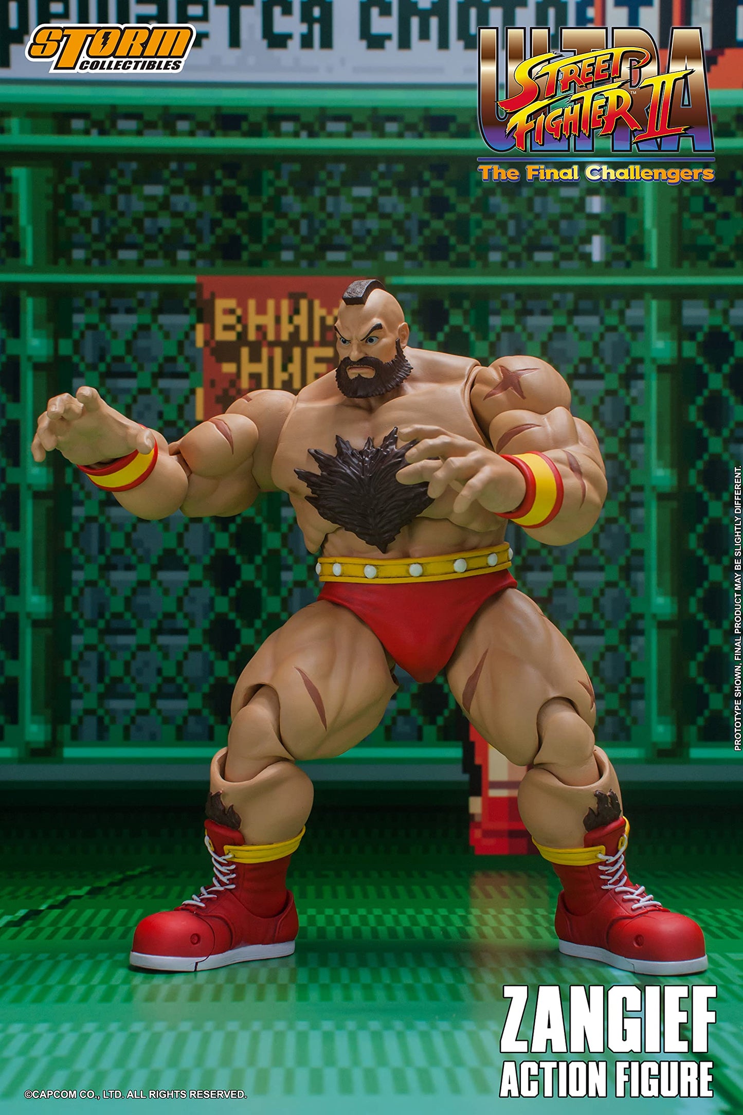 Storm Collectibles Ultimate Street Fighter II Zangief Action Figure STM87180 Red - Durable ABS Material, Collectible Gaming Figure
