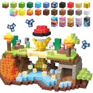 Yungown 200Pcs Magnetic Blocks Building Toys Set, Light Up Build 3D Magnetic Building Blocks For Kids Boys Girls Ages 3+, Magnet