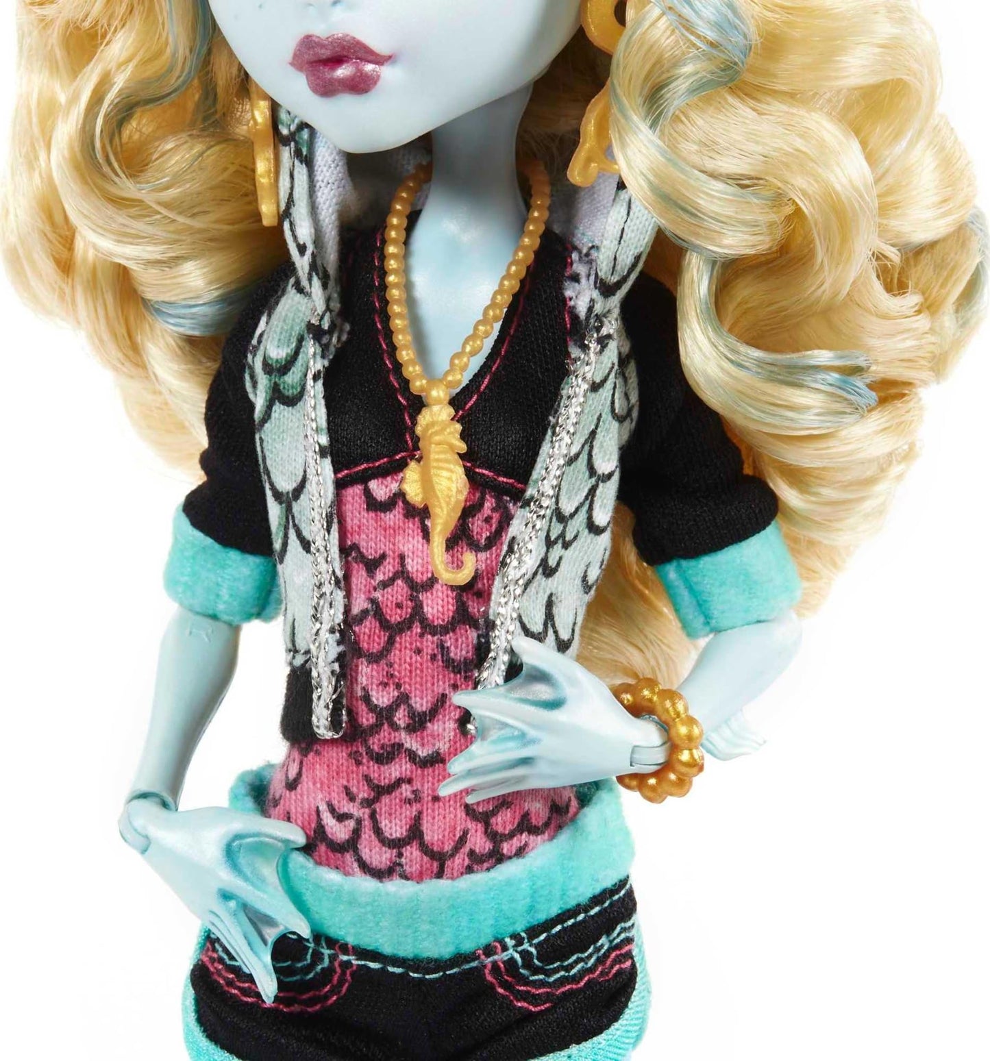 Monster High Lagoona Blue Reproduction Doll Wearing Original Fashion & Shoes With Pet, Display Stand & Accessories, 10-5-Inch Co