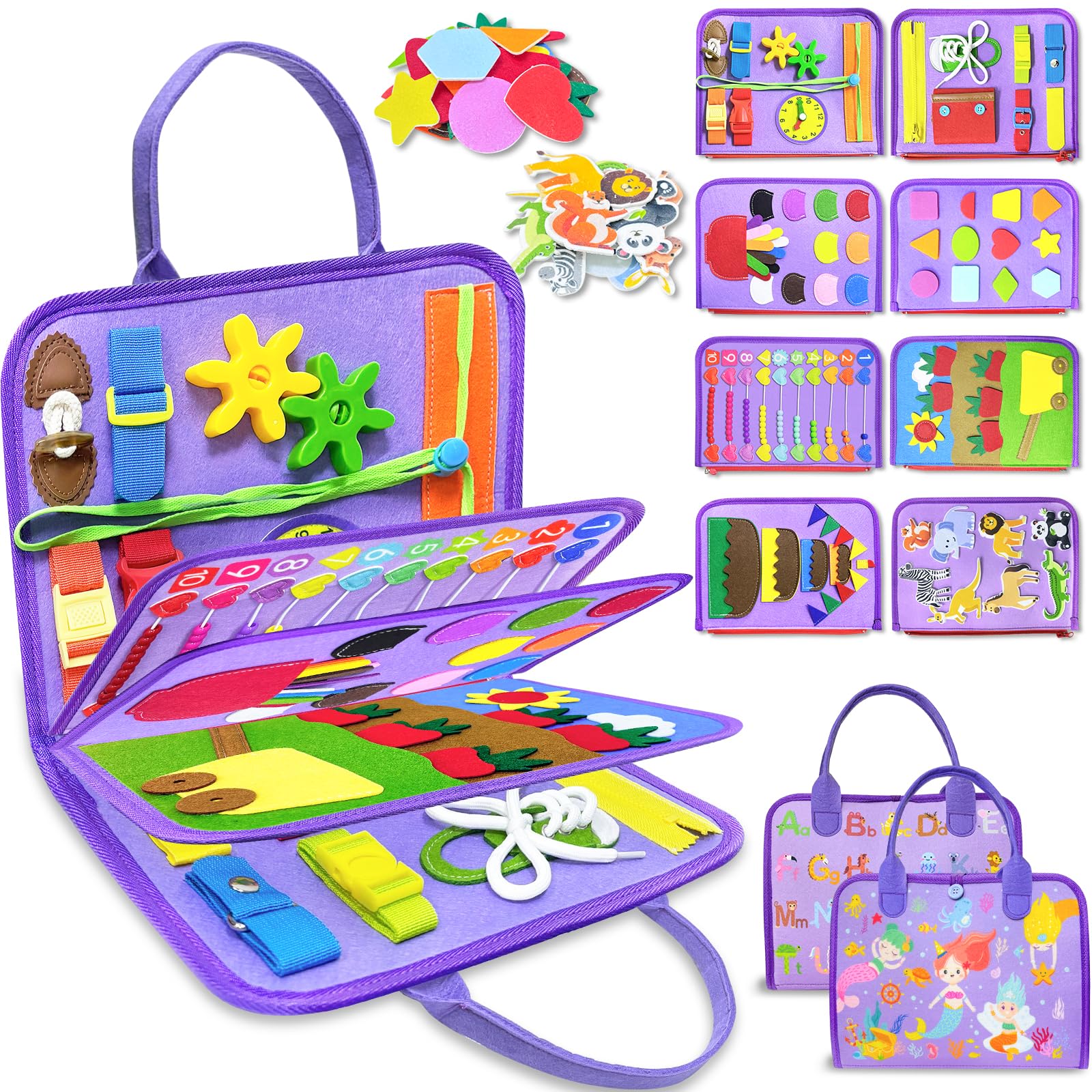 Exorany Busy Board Montessori Toys For Toddler Boy Girl Birthday Gifts, Busy Book Sensory Learning Toys For Toddlers, Toddler Ai