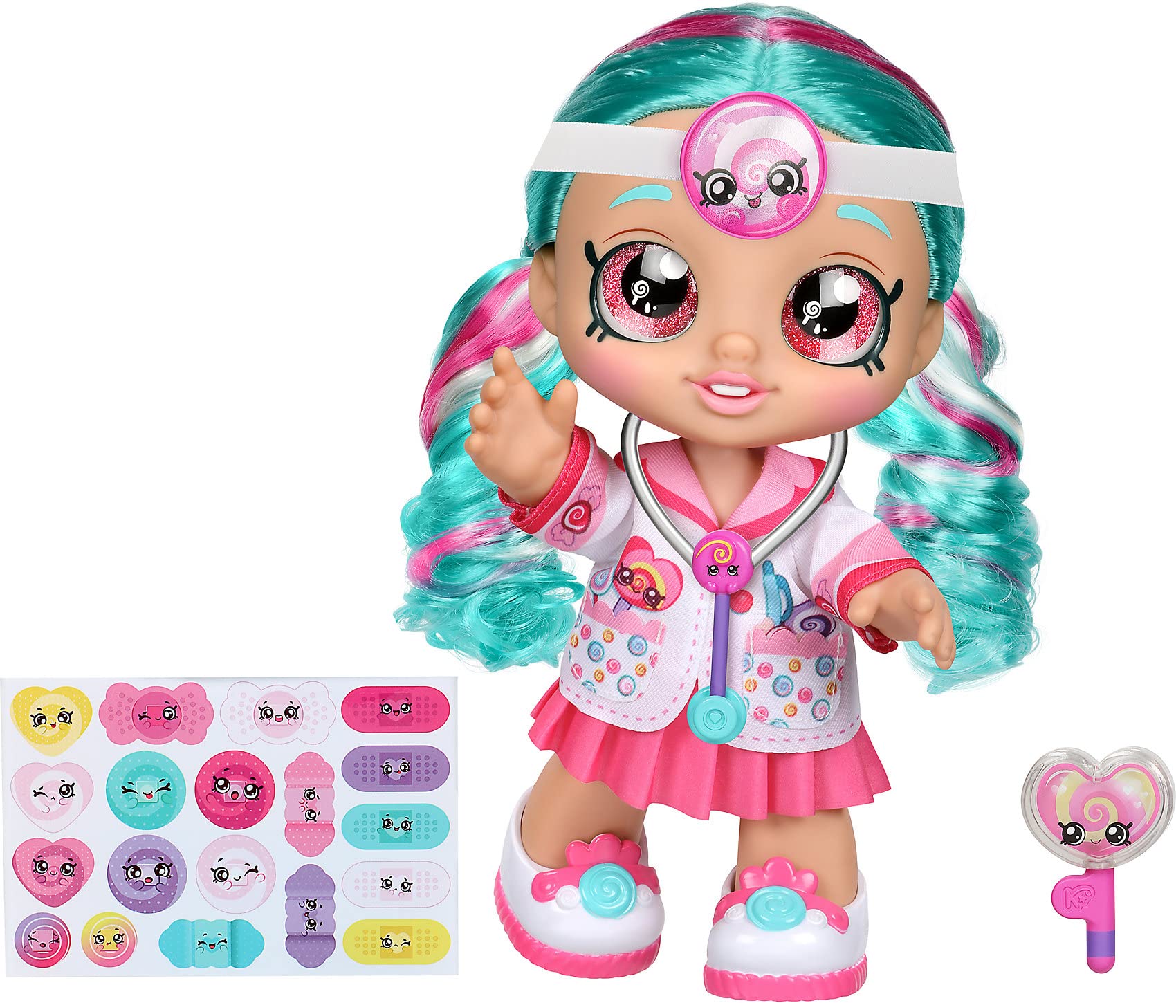 Kindi Kids Fun Time 10 Inch Doll, Dr Cindy Pops with Stethoscope and Shopkins Inspired Lollipop| Changeable Clothes and Removabl