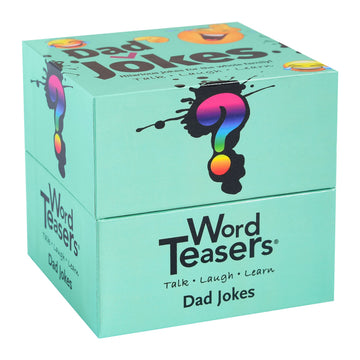? WORD TEASERS Dad Joke Cards - 150 Funny Jokes for Family - Mint Green Cardstock - WTDJ Model