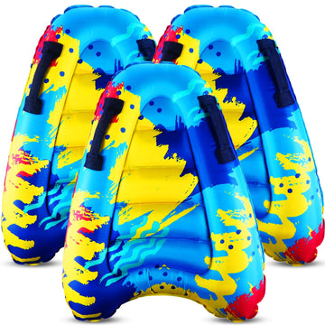 Gemscream Inflatable Surf Body Board With Handles Beach Surfing Float For Slip Portable Pool Water Game Float Board Swimming Poo