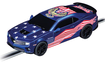 Carrera GO Chevrolet Camaro Stars n Stripes 1:43 Scale Analog Slot Car