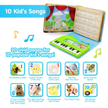 BEST LEARNING My First Piano Book - Educational Musical Toy for Toddlers, Ages 3-5, Plastic, Model 9201, White/Black/Silver