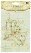 Prima 536015 4-3/4-Inch Say It in Pearls Self Adhesive Jewel Art Flourish Corner with Roses, Brown